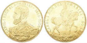 RUMÄNIEN. KÖNIGREICH. Karl I., 1866-1914. 50 Lei 1906, Brüssel, auf sein 40jähriges Regierungsjubiläum. 14,52 g Feingold. Fb. 6, Schäffer/Stambuliu 06...