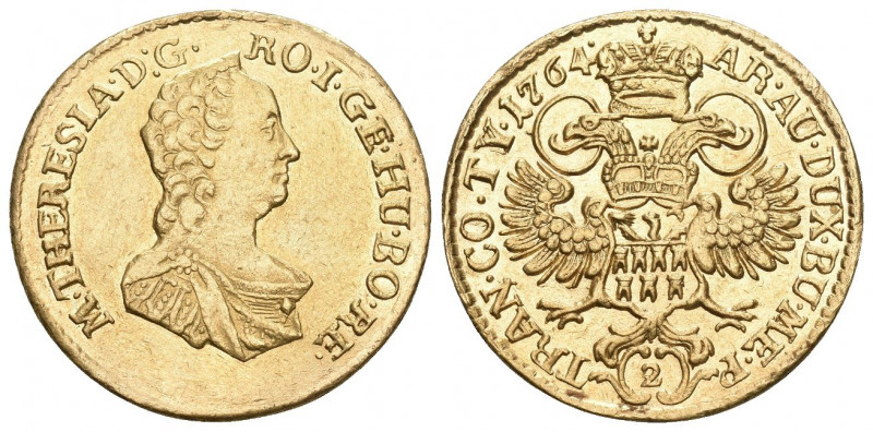 RÖMISCH-DEUTSCHES REICH. Maria Theresia, 1740-1780 2 Dukaten 1764, Karlsburg. 6,...