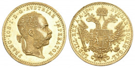 Münzen Kaisertum Österreich 1804 - 1918
Franz I. Joseph 1848 - 1916 Dukat, 1887. Wien 3,49g Fr. 1246 fast STGL