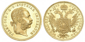 RDR / ÖSTERREICH. Franz Joseph I. 1848-1916. Dukat 1892, Wien. 3.49 g. Herinek 161. Fr. 493 fast FDC