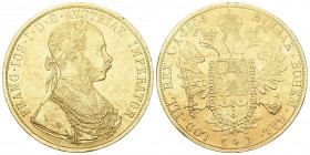 ÖSTERREICH KAISERREICH Franz Joseph 1848-1916. 4 Dukaten 1906, Wien, Fr. 487, Her. 61, J. 345, Ric. 06.01 randfehler vorzüglich