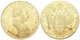 ÖSTERREICH KAISERREICH Franz Joseph 1848-1916. 4 Dukaten 1907, Wien, Fr. 487, Her:62, J. 345, Ric. 06.01, Kratzer randfehler bis vorzüglich