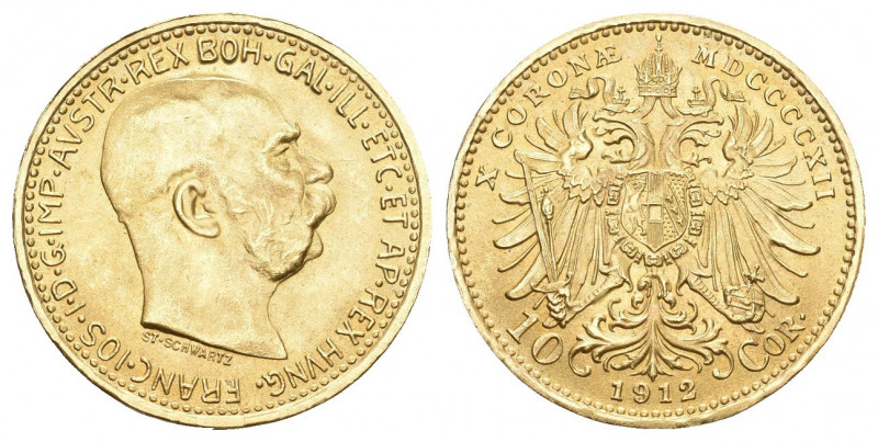 Österreich 10 Kronen, Gold, 1912, Franz Joseph II.Nachprägung bis unzirkuliert