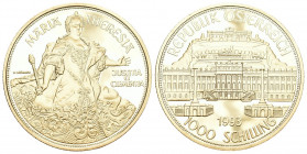 REPUBLIK ÖSTERREICH., Wien.1000 Schilling 1993 (986 fein). Schloß Schönbrunn. Rs: Maria Theresia. Schl. 776. Fr. 918. 16,27 Proof
