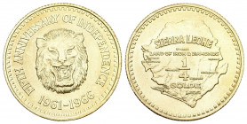 Sierra Leone Kingdom (1964-date) 1/4 Golde 1966 KM 22. 15.15 g fast FDC