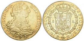 SPANIEN. KÖNIGREICH. Carlos III., 1759-1788. 8 Escudos 1773 M-PJ, Madrid. 27,15 g. Calicó 59, Fb. 282. Selten, besonders in dieser Erhaltung. Prachtex...