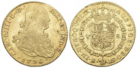 SPANIEN. KÖNIGREICH. Carlos IV., 1788-1808. 4 Escudos 1796 M-MF, Madrid. 13,59 g. Calicó 205, Fb. 294, Schl. 16. Selten in dieser Erhaltung. sehr schö...