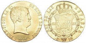 SPANIEN KÖNIGREICH Fernando VII., 1808-1814-1833 160 Reales 1822 M-SR, Madrid. 11,81 g Feingold.. Calicó 153, Fb. 320, Schl. 169 bis vorzüglich