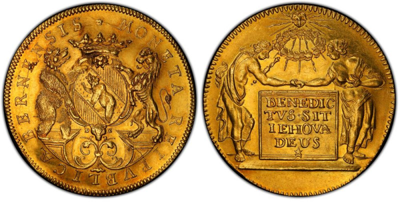 Schweiz / Switzerland / Suisse Bern 4 Dukaten o.J. (1710) D-B MONETA REIPVBLICÆ ...