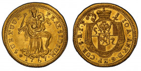 Schweiz / Switzerland / Suisse Graubünden. Chur, Bistum. Johann Anton von Federspiel, 1755-1777.
Dukat 1767, Chur. Ovales Wappen auf gekröntem Wappen...