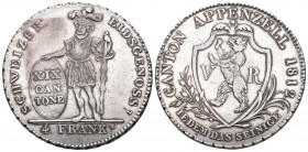 Schweiz / Switzerland / Suisse Appenzell Ausserrhoden
4 Franken 1812. 29.91 g. D.T.154. HMZ 2-28a. Vorzüglich
