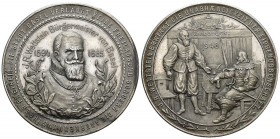 Schweiz / Switzerland / Suisse Basel 1898 Rudolf Wettstein 250 Jahr Feier Frieden von Westfahlen Bronce Medaille verilbert 50,5mm vorzüglivh