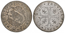 Schweiz / Switzerland / Suisse Bern
Halbbatzen 1754. Wappenfelder schraffiert. 1.85 g. D.T.525f. HMZ 2-224h fast vorzüglich