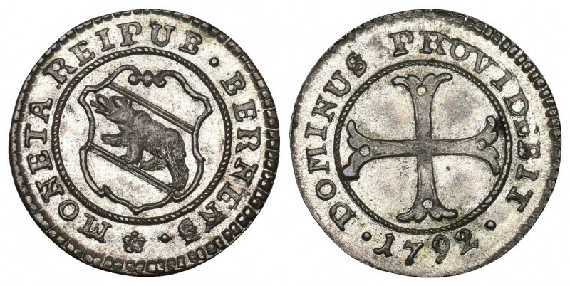 Schweiz / Switzerland / Suisse BERN, STADT
Kreuzer 1792. Geschw. Wappen. HMZ 2-2...