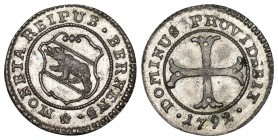 Schweiz / Switzerland / Suisse BERN, STADT
Kreuzer 1792. Geschw. Wappen. HMZ 2-225m, K./M. 115. 1.05 g. Attraktives, unzirkuliertes Exemplar