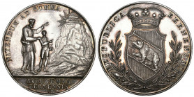 Schweiz / Switzerland / Suisse Bern um 1840 Academiepfennig Silber 36,7g SM 724 41mm fast unzirkuliert