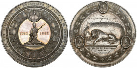 Schweiz / Switzerland / Suisse Luzern 100 Jahre heldentod der Schweiz in Paris 1792 Medaille 60mm Silber 98,7g Originalbox FDC