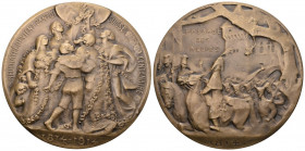 Schweiz / Switzerland / Suisse Neuchatel 1914 100 Jahre im Bund Medaille Bronce 60mm unzirkuliert