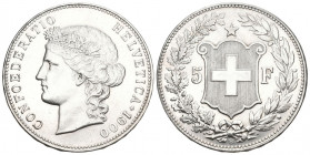Schweiz / Switzerland / Suisse Eidgenossenschaft. 5 Franken 1900 B, Bern. 24.98 g. Divo 181. HMZ 2-1198i. Selten / Rare fast unzirkuliert