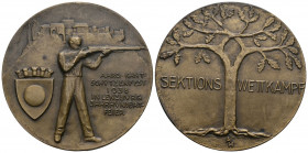 Aargau. Bronzemedaille 1938. Lenzburg. Aargauisches Kantonalschützenfest. Jahrhundertfeier, Sektions-Wettkampf. 61.92 g. Richter (Schützenmedaillen) 5...