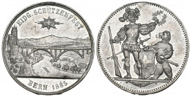 Bern 1885 Schützenmedaille in Aluminium Ri: 202c fast unz