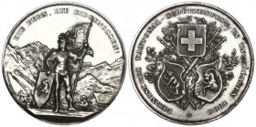 Bern. Silbermedaille 1888. Interlaken. Kantonalschützenfest. 36.61 g. Richter (Schützenmedaillen) 210a. Vz-unz