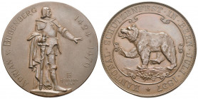 Bern. Kupfermedaille 1897. Bern. Kantonal-Schützenfest. 46.58 g. Richter (Schützenmedaillen) 234b Vorzüglich-FDC