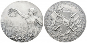 Bern. Silbermedaille 1903. Biel. Kantonal-Schützenfest. 37.89 g. Richter (Schützenmedaillen) 251a. FDC