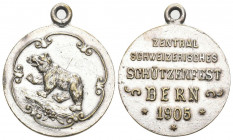 Bern 1905 Zentralschweizer Schützenfest Bern Br.Versilbert Ri: 254a selten vz
