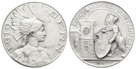 Bern. Silbermedaille 1910. Bern. Eidgenössisches Schützenfest. 12.17 g. Richter (Schützenmedaillen) 263b. Vorzüglich-FDC