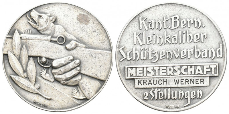Bern um 1960 Kantonales Kleinkaliber Schützenfest Br.versilbert Ri: 390 vz