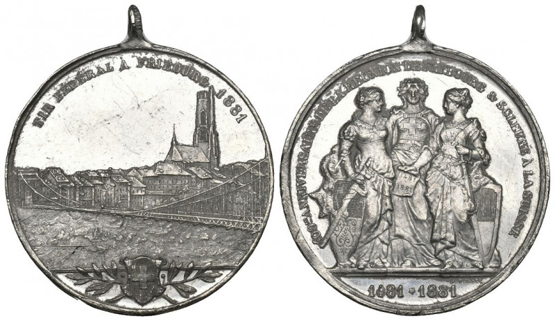 Fribourg 1881 Tir federal PB SN Ri: 415c unz