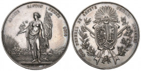 Genf 1851 Tir federal Medaille in Silber Ri: 572b selten vz