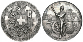 Genf/Genève. Silbermedaille 1887. Genève. Tir fédéral. 38.47 g. Richter (Schützenmedaillen) 628b. Prachtvolle Erhaltung / Magnificent condition. vorzü...