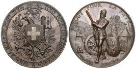 Genf/Genève. Kupfermedaille 1887. Genève. Tir fédéral. 57.73 g. Richter (Schützenmedaillen) 628d. Prachtvolle Erhaltung / Magnificent condition. FDC...