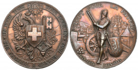 Genf/Genève. Kupfermedaille 1887. Genève. Tir fédéral. 57.45 g. Richter (Schützenmedaillen) 628d. vz+