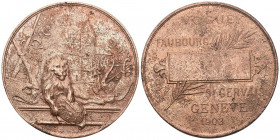 Genf/Genève. Kupfermedaille 1903. St-Gervais. Vogue du fauburg. 58.95 g. Richter (Schützenmedaillen) 726c. Sehr selten / Very rare. sehr schön