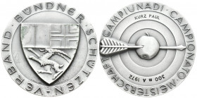 Graubünden. Bronce versilbert 1972. Meisterschafts-Auszeichnung. 53.9 g. Richter (Schützenmedaillen) 863a FDC