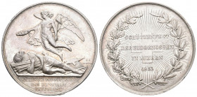 Luzern. Silbermedaille 1853. Luzern. Schützenfest der Eidgenossen. 31.88 g. Richter (Schützenmedaillen) 864a. Sehr selten in dieser Erhaltung / Very r...