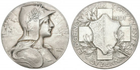 Luzern. Silbermedaille 1901. Luzern. Eidgenössisches Schützenfest. 35.11 g. Richter (Schützenmedaillen) 879b. FDC