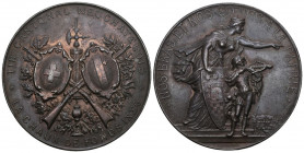 Neuenburg / Neuchâtel. Bronzemedaille 1886. La Chaux-de-Fonds. Tir cantonal. 45.73 g. Richter (Schützenmedaillen) 951b. bis unz