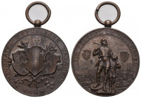 Neuenburg / Neuchâtel. Kupfermedaille 1898. Neuchâtel. Tir fédéral. Richter (Schützenmedaillen) 975b. Weniger als ca. 100 Exemplare bekannt unz