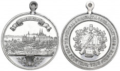 Neuenburg / Neuchâtel. Weissmetallmedaille 1898. Neuchâtel. Tir fédéral. Richter (Schützenmedaillen) 983b. Selten / Rare. Mit Originalhenkel fast FDC...