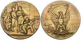 Neuenburg / Neuchâtel. Bronce Medaille 1898. Neuchâtel. Tir fédéral. Richter (Schützenmedaillen) 970e sehr schön bis vorzüglich Henkelspur