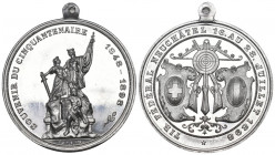 Neuenburg/Neuchâtel. Aluminiummedaille 1898. Neuchâtel. Tir fédéral. 6.41 g. Richter (Schützenmedaillen) 974a FDC