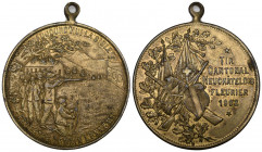 Neuenburg/Neuchâtel. Vergoldete Bronzemedaille 1902. Fleurier. Tir cantonal. 20.12 g. Richter (Schützenmedaillen) 987c vz