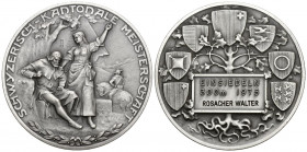 Schwyz 1975 Schützenmedaille Bronce versilbert Ri: 1112a selten 50mm FDC