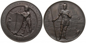 Solothurn. Kupfermedaille 1895. Solothurn. Kantonalschützenfest. 44.91 g. Richter (Schützenmedaillen) 1123b. FDC