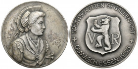 St.Gallen 1955 Olmaschiessen Cu-Versilbert Ri: 1227b vz-unz