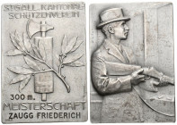 St.Gallen O.J Kantonal Schützenfest Silber 37x53mm Ri: 1243a bis unz